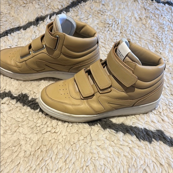 Rag & Bone - Retro Court Strap Leather Tan High Top Sneakers - Picture 5 of 9